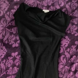Black asymmetrical Helmut Lang dress